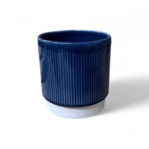 Athens Ribbed Blue Pot